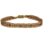 LAPIS LAZULI & ROSE GOLD HANDWOVEN SINGLE BRACELET