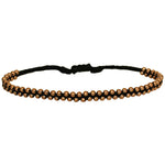 TRENZA HANDWOVEN BRACELET IN BLACK & ROSE GOLD