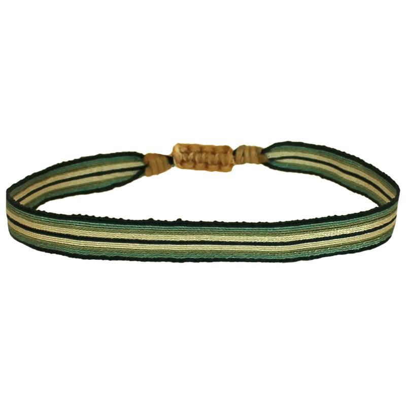 BASIC HANDWOVEN BRACELET IN GREEN TONES