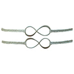 SET OF TWO INFINITY CHARM BRACELETS IN SILVER