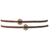 SET OF TWO FLOWER BRACELETS IN BURGUNDY & GOLD
