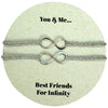 SET OF TWO INFINITY CHARM BRACELETS IN SILVER