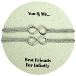 SET OF TWO INFINITY CHARM BRACELETS IN SILVER