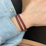 BASIC HANDWOVEN BRACELET IN BURGUNDY AND GOLD