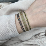 BASIC HANDWOVEN BRACELET IN GREEN & GOLD