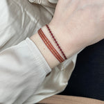 BASIC HANDWOVEN BRACELET IN TONES OF BURGUNDY & COPPER