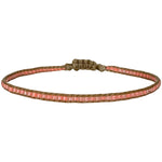 HANDMADE BEADED BRACELET IN NEON PINK TONES