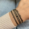 HANDMADE CHIC BRACELET IN BLACK, BEIGE & ROSE GOLD