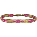 HANDMADE BEADED BRACELET IN PURPLE AND WHITE TONES