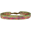   This cool bracelet is handwoven by our team of artisans in Colombia using Japanese glass beads.   Wear it with your favourite accessories !  Details:      Japanese glass beads     Handwoven adjustable bracelet     Width 9mm     Can be worn in the water
