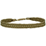 BASIC HANDWOVEN BRACELET IN GREEN, BEIGE & GOLD