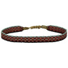 BASIC HANDWOVEN BRACELET IN RED, GREY, BLACK & GOLD