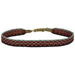BASIC HANDWOVEN BRACELET IN RED, GREY, BLACK & GOLD