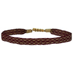 BASIC HANDWOVEN BRACELET IN BURGUNDY AND GOLD