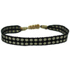 BASIC HANDWOVEN BRACELET IN BLACK, BEIGE & GOLD