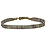BASIC HANDWOVEN BRACELET IN BLUE, LILAC & SILVER TONES