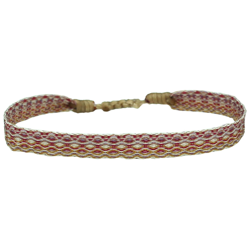 BASIC HANDWOVEN BRACELET IN TONES OF LILAC & YELLOW