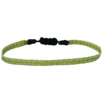 BASIC HANDWOVEN BRACELET IN BRIGHT GREEN, BEIGE & GOLD