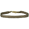 BASIC HANDWOVEN BRACELET IN BLACK, BEIGE AND GOLD TONES