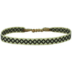 BASIC HANDWOVEN BRACELET IN BLACK, BEIGE & GOLD