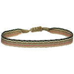BASIC HANDWOVEN BRACELET IN TONES OF PINK, GOLD & BLACK