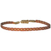 BASIC HANDWOVEN BRACELET IN TONES OF ORANGE, BEIGE & GOLD