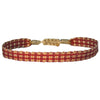 BASIC HANDWOVEN BRACELET IN TONES OF BURGUNDY & ROSE GOLD