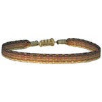 BASIC HANDWOVEN BRACELET IN BROWN, ORANGE, BEIGE & GOLD TONES