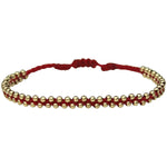 HANDWOVEN TRENZA BRACELET IN RED & GOLD
