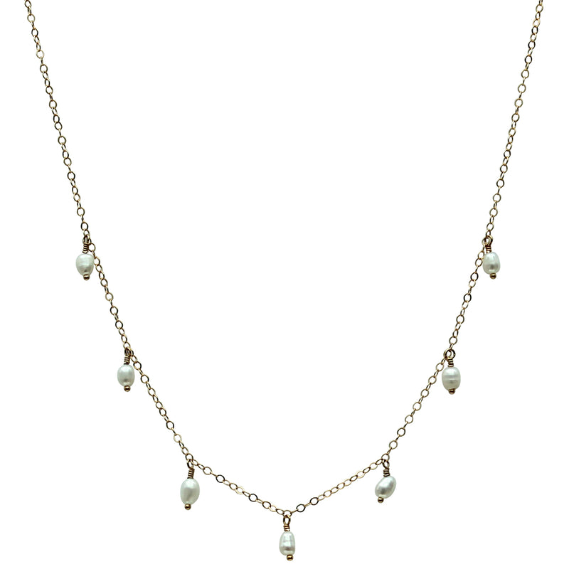 HANAUMA GOLD CHAIN AND PEARLS NECKLACE SET