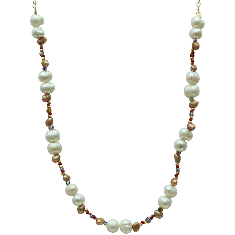 HANAUMA GOLD CHAIN AND PEARLS NECKLACE