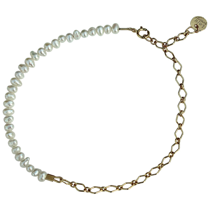 Hanauma Gold Chain and Pearls Handmade Bracelet