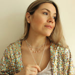 HANAUMA SILVER CHAIN AND PEARLS NECKLACE SET