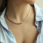 HANAUMA PEARLS AND SILVER BEADS NECKLACE