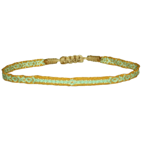 BASIC HANDMADE BRACELET IN BLUE AND MUSTARD