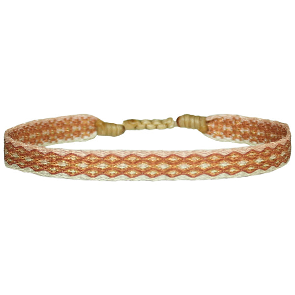 BASIC HANDMADE BRACELET IN PASTEL PINK AND COPPER