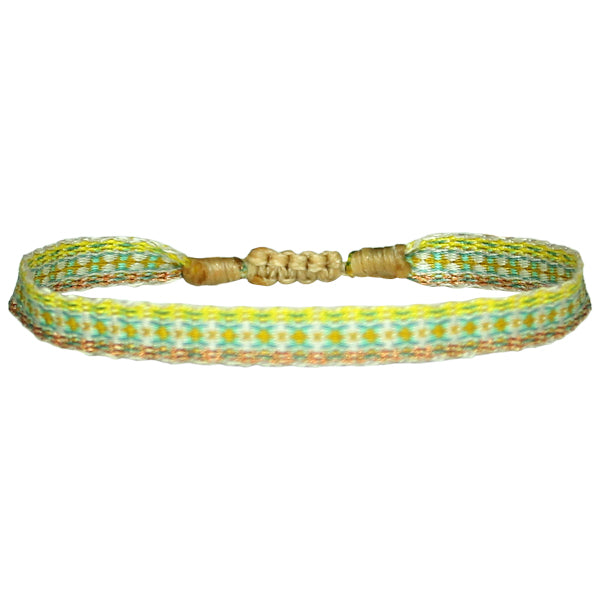 BASIC HANDMADE BRACELET IN GREEN AND COPPER TONES