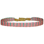 BASIC HANDMADE BRACELET IN PINK, BLUE AND GOLD