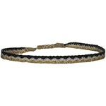 BASIC HANDMADE METALLIC BRACELET IN WHITE, BLACK AND GOLD TONES
