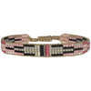 HANDMADE GLASS BEADS BRACELET IN PINK, GREY AND BLACK TONES