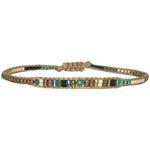 HANDMADE SINGLE GREEN ONYX STONE BRACELET IN GREEN TONES