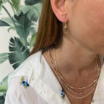 HANDMADE LILAC PEARL NECKLACE ON MODEL