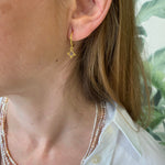 FINE AND BEAUTIFUL HANDMADE DIAMOND EARRINGS ON MODEL