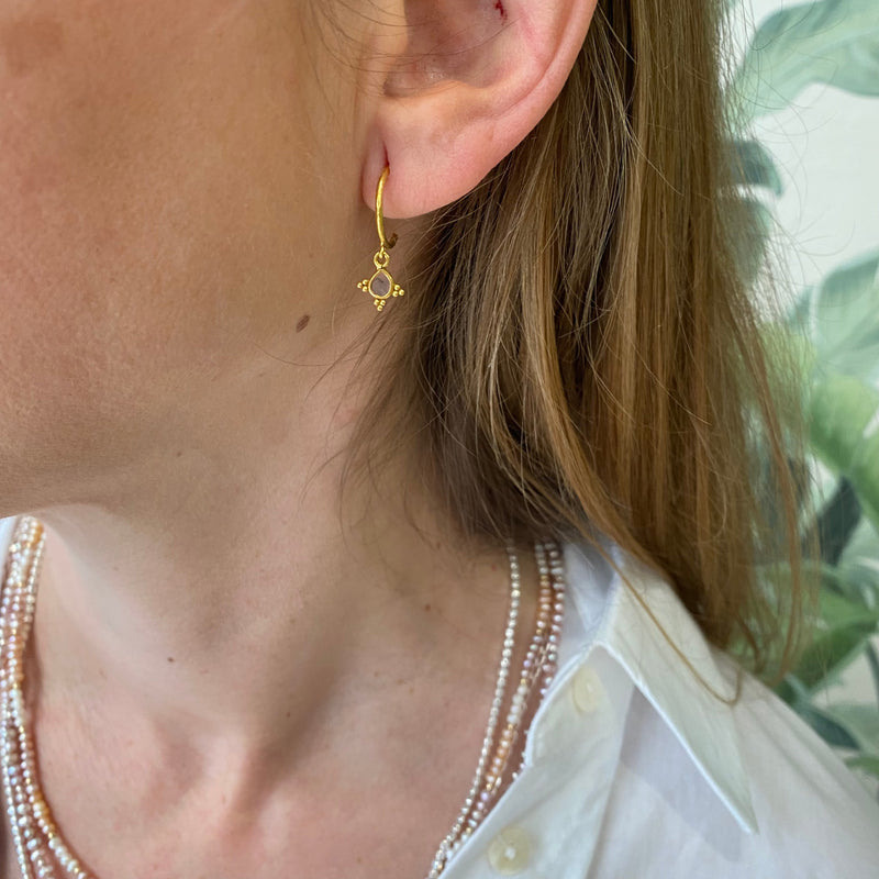 FINE AND BEAUTIFUL HANDMADE DIAMOND EARRINGS ON MODEL