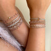 HANDMADE DAHLIA BRACELET IN ROSE GOLD ON MODEL
