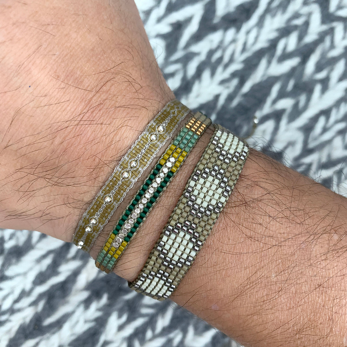 SINGLE WRAP BRACELET WITH STERLING SILVER FACETED BEADS FOR HIM