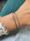 MULTI SAPPHIRE STONES HANDWOVEN BRACELET IN ROSE GOLD & LILAC TONES
