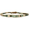 HANDMADE BEADED BRACELET IN PASTEL TONES WITH A TURQUOISE STONE
