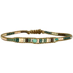 HANDMADE BEADED BRACELET IN PASTEL TONES WITH A TURQUOISE STONE
