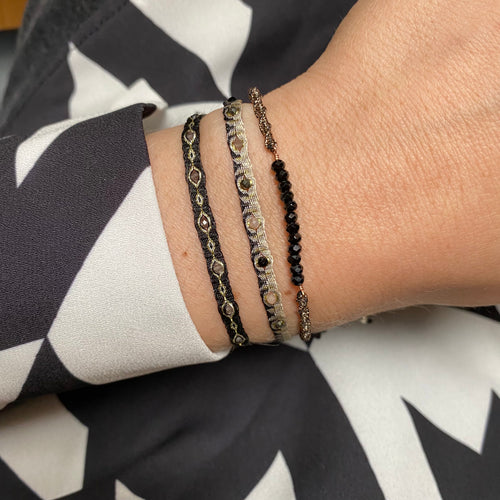 HANDMADE TWIST BRACELET WITH SPINEL SEMI PRECIOUS